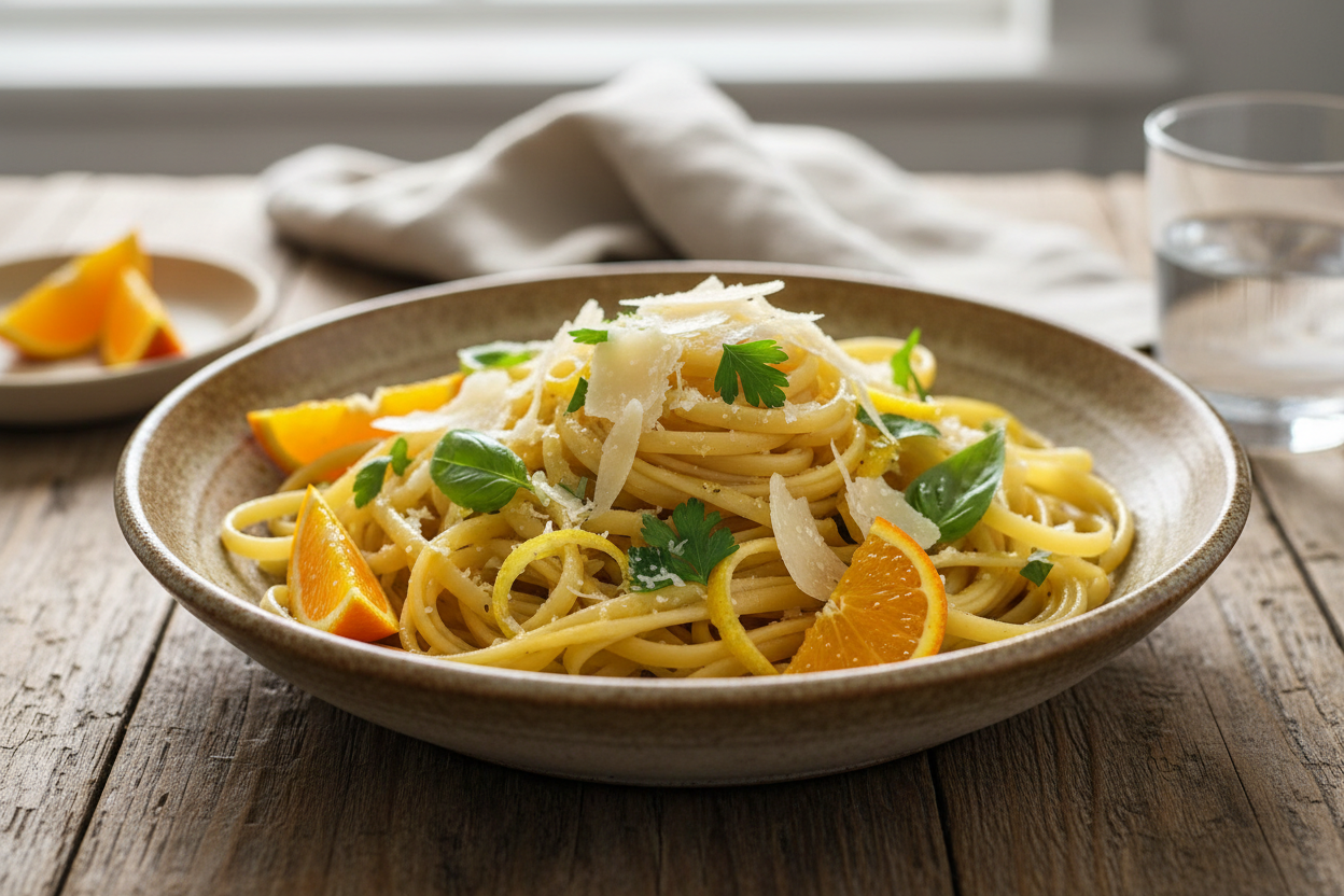 Citrus Infused Olive Oil Pasta