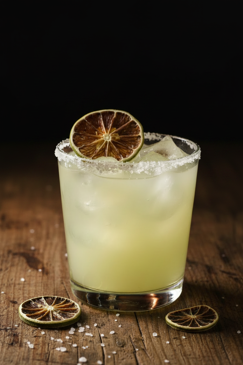 Dehydrated Lime Margarita Cocktail