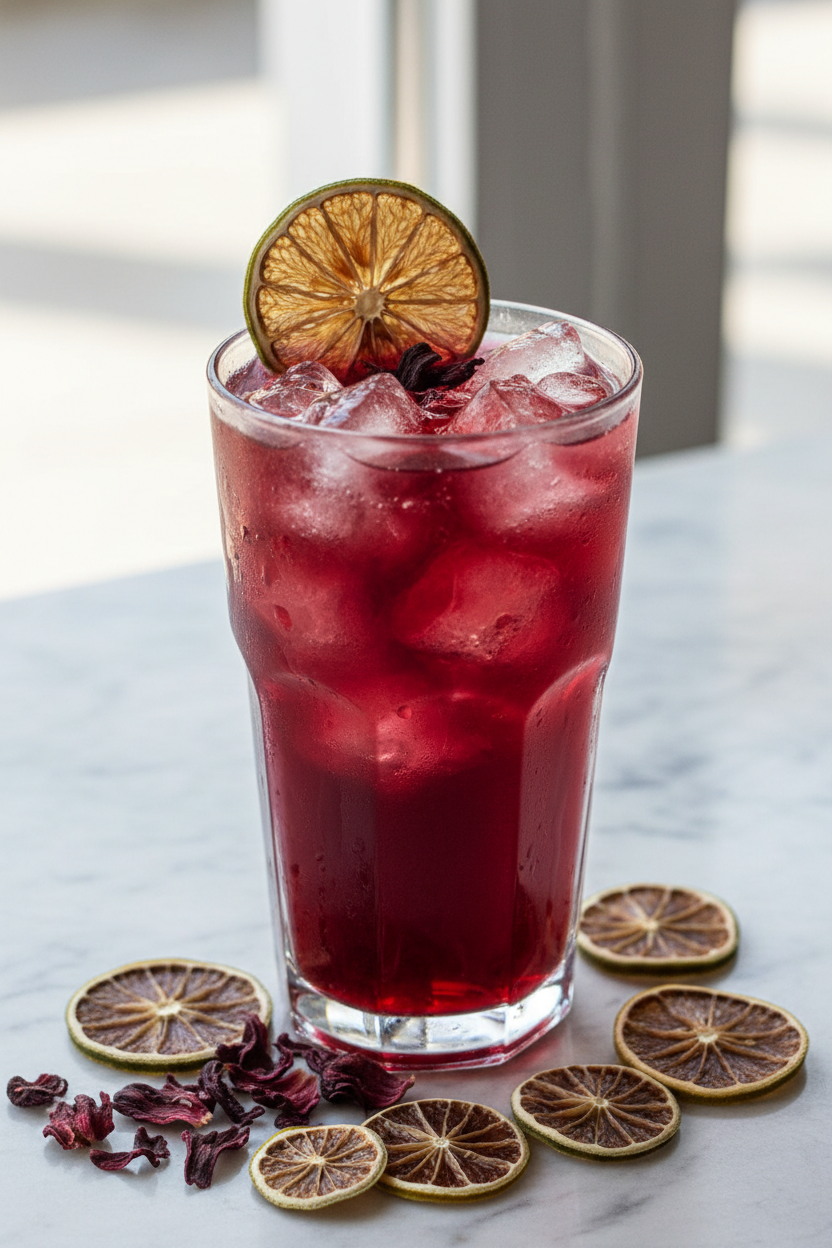Hibiscus & Dehydrated Lime Cooler